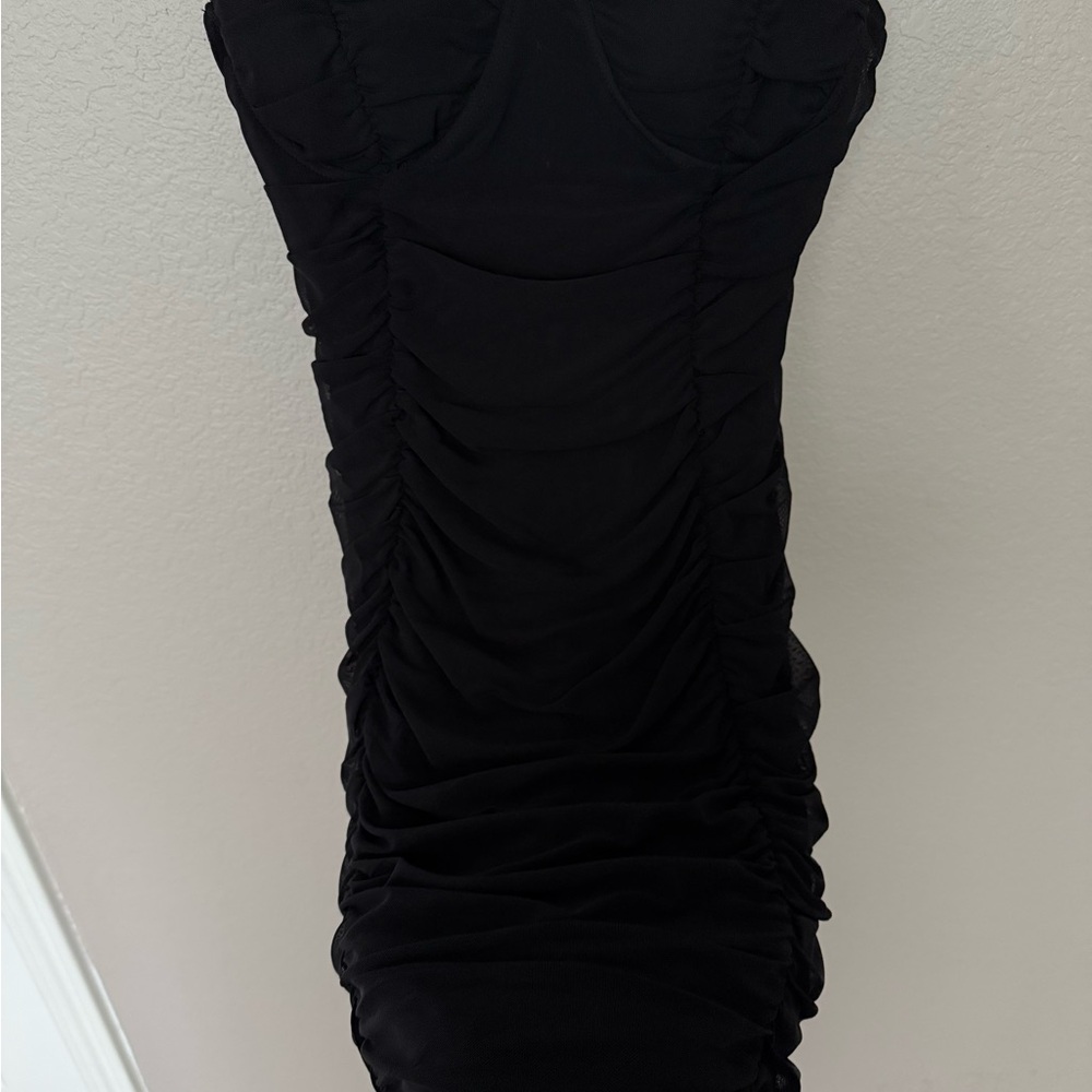 Shinestar Black Ruched Mini Dress - Picture 5 of 5